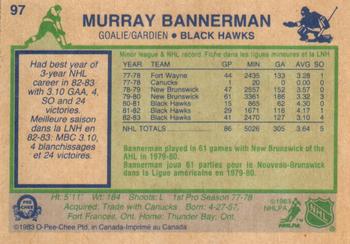 1983-84 O-Pee-Chee #97 Murray Bannerman Back