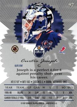 1996-97 Donruss Elite - Die Cut #92 Curtis Joseph Back