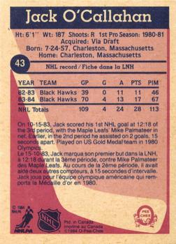 1984-85 O-Pee-Chee #43 Jack O'Callahan Back