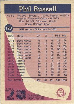 1984-85 O-Pee-Chee #120 Phil Russell Back