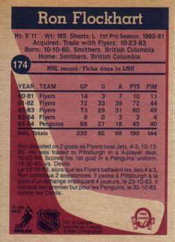 1984-85 O-Pee-Chee #174 Ron Flockhart Back