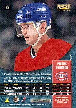 1996-97 Pinnacle - Artist's Proofs #22 Pierre Turgeon Back