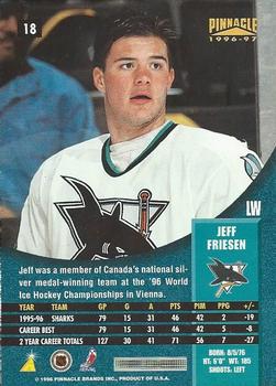 1996-97 Pinnacle - Foil #18 Jeff Friesen Back