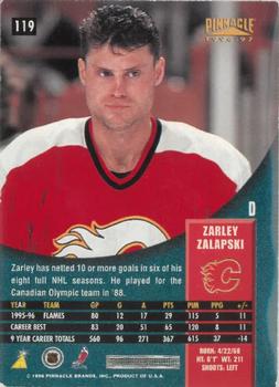 1996-97 Pinnacle - Foil #119 Zarley Zalapski Back