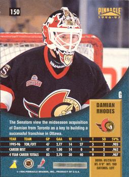 1996-97 Pinnacle - Foil #150 Damian Rhodes Back