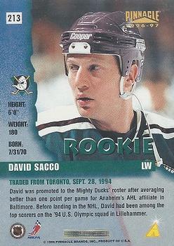 1996-97 Pinnacle - Foil #213 David Sacco Back