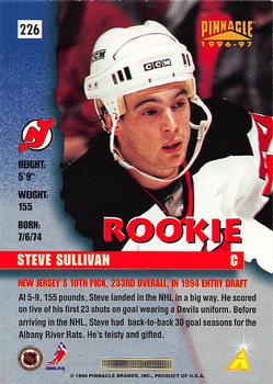 1996-97 Pinnacle - Foil #226 Steve Sullivan Back