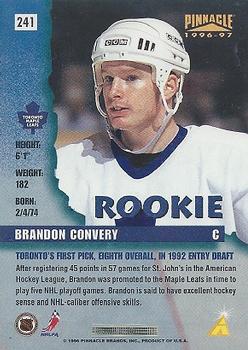 1996-97 Pinnacle - Foil #241 Brandon Convery Back