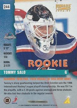 1996-97 Pinnacle - Foil #244 Tommy Salo Back
