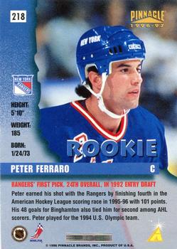 1996-97 Pinnacle - Foil #218 Peter Ferraro Back