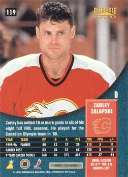 1996-97 Pinnacle - Premium Stock #119 Zarley Zalapski Back