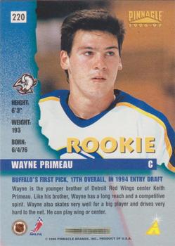 1996-97 Pinnacle - Premium Stock #220 Wayne Primeau Back