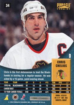 1996-97 Pinnacle - Premium Stock #34 Chris Chelios Back