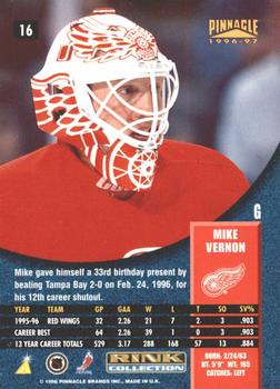 1996-97 Pinnacle - Rink Collection #16 Mike Vernon Back