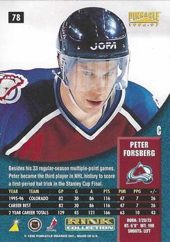 1996-97 Pinnacle - Rink Collection #78 Peter Forsberg Back