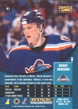 1996-97 Pinnacle - Rink Collection #91 Kenny Jonsson Back