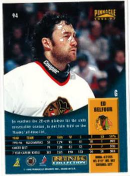 1996-97 Pinnacle - Rink Collection #94 Ed Belfour Back