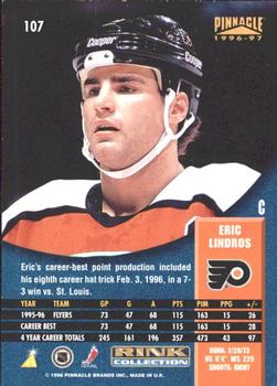 1996-97 Pinnacle - Rink Collection #107 Eric Lindros Back