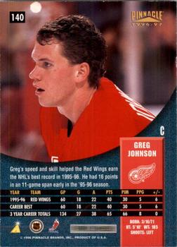 1996-97 Pinnacle - Rink Collection #140 Greg Johnson Front