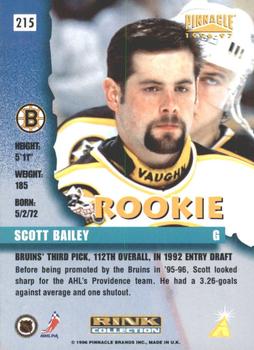 1996-97 Pinnacle - Rink Collection #215 Scott Bailey Back