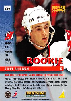 1996-97 Pinnacle - Rink Collection #226 Steve Sullivan Back