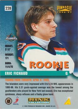 1996-97 Pinnacle - Rink Collection #228 Eric Fichaud Back
