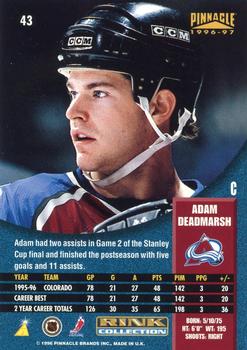 1996-97 Pinnacle - Rink Collection #43 Adam Deadmarsh Back