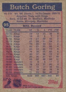 1984-85 Topps #95 Butch Goring Back