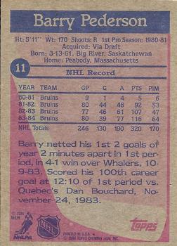 1984-85 Topps #11 Barry Pederson Back