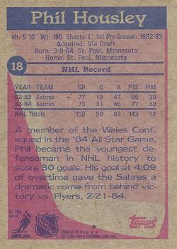 1984-85 Topps #18 Phil Housley Back