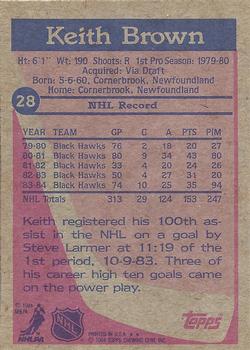 1984-85 Topps #28 Keith Brown Back