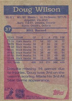 1984-85 Topps #37 Doug Wilson Back