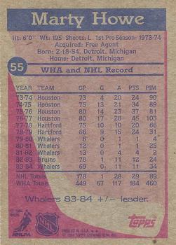 1984-85 Topps #55 Marty Howe Back