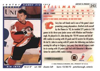 1996-97 Score - Artist's Proofs #243 Cory Stillman Back