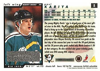 1996-97 Score - Golden Blades #8 Paul Kariya Back