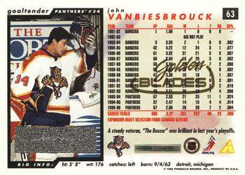 1996-97 Score - Golden Blades #63 John Vanbiesbrouck Back