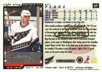 1996-97 Score - Golden Blades #67 Pat Peake Back