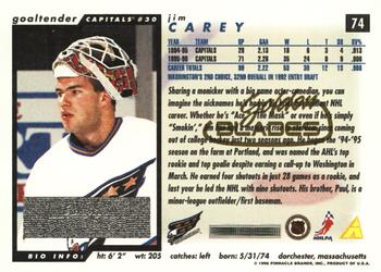 1996-97 Score - Golden Blades #74 Jim Carey Back