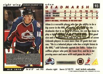 1996-97 Score - Golden Blades #93 Adam Deadmarsh Back