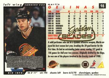 1996-97 Score - Golden Blades #98 Martin Gelinas Back