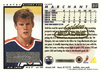 1996-97 Score - Golden Blades #217 Todd Marchant Back