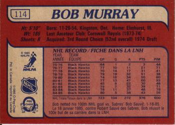 1985-86 O-Pee-Chee #114 Bob Murray Back