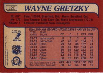 1985-86 O-Pee-Chee #120 Wayne Gretzky Back