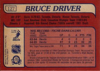1985-86 O-Pee-Chee #127 Bruce Driver Back
