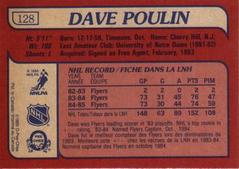 1985-86 O-Pee-Chee #128 Dave Poulin Back
