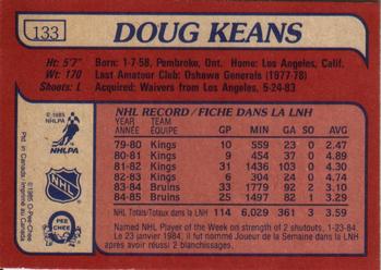 1985-86 O-Pee-Chee #133 Doug Keans Back