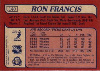 1985-86 O-Pee-Chee #140 Ron Francis Back