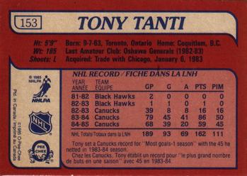1985-86 O-Pee-Chee #153 Tony Tanti Back