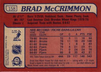 1985-86 O-Pee-Chee #158 Brad McCrimmon Back