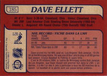 1985-86 O-Pee-Chee #185 Dave Ellett Back